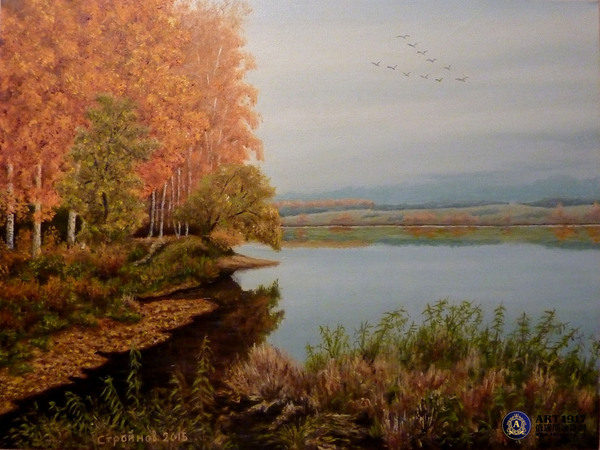 秋天的布鲁士 Осенний блюз 油画布45-60cm 2014年 .jpg