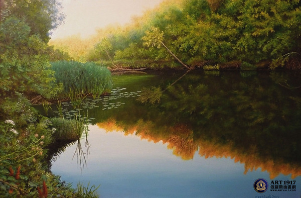 查干河.寒潭 Река Чаган.Бочаг 油画布 60-90cm 2014年 .jpg
