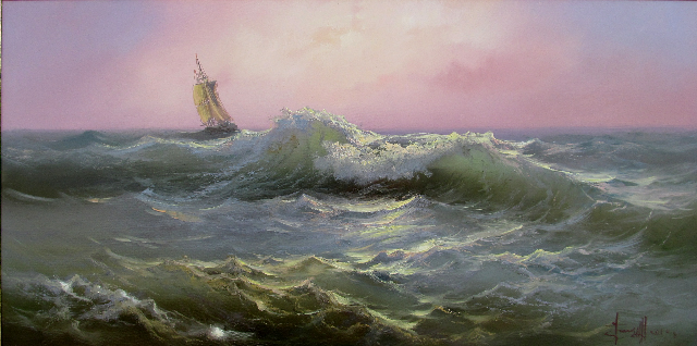 俄罗斯海景油画欣赏