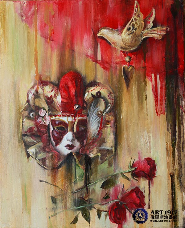 面具Утро после маскарада 50x80.2017.布面油画,.