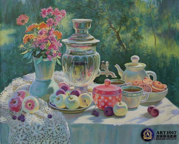 《温暖的下午茶》 - art1917俄罗斯油画网