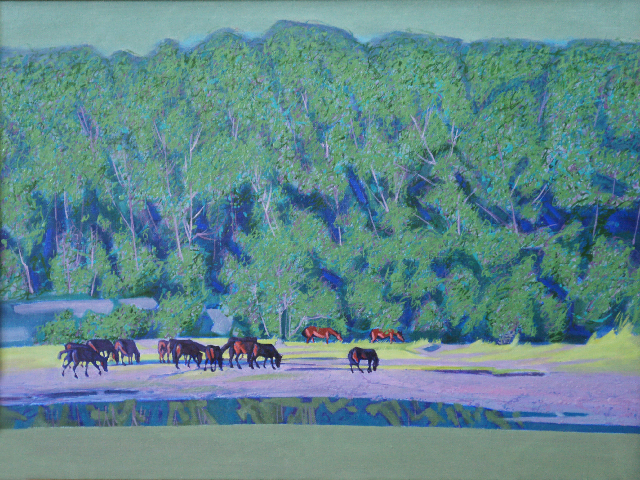 b17拉加乔夫61维克多《马群》60x80cm &nbsp;2015年 &nbsp;布面油画